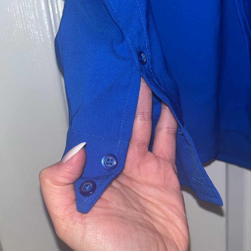Express Blue Button-Up Shirt - Picture 3 of 8